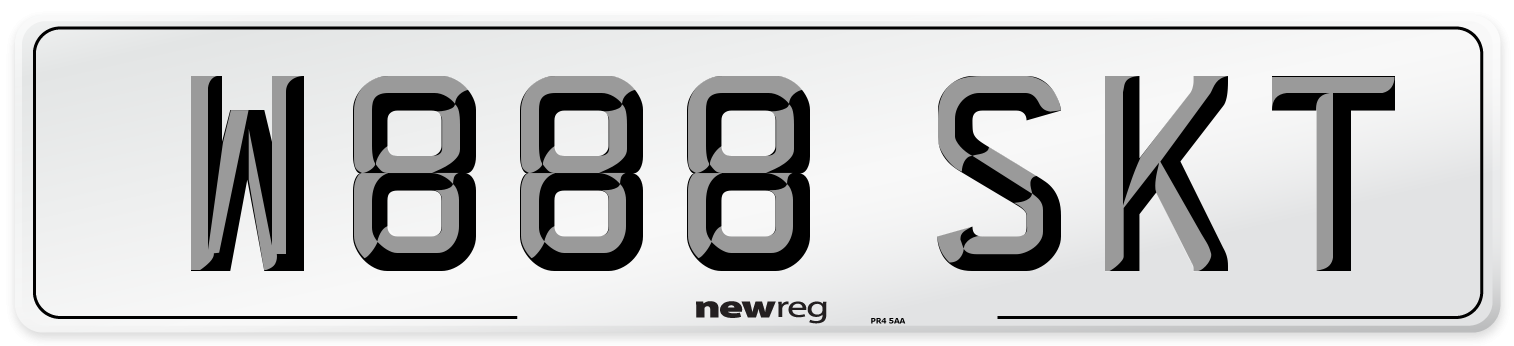 W888 SKT Number Plate from New Reg